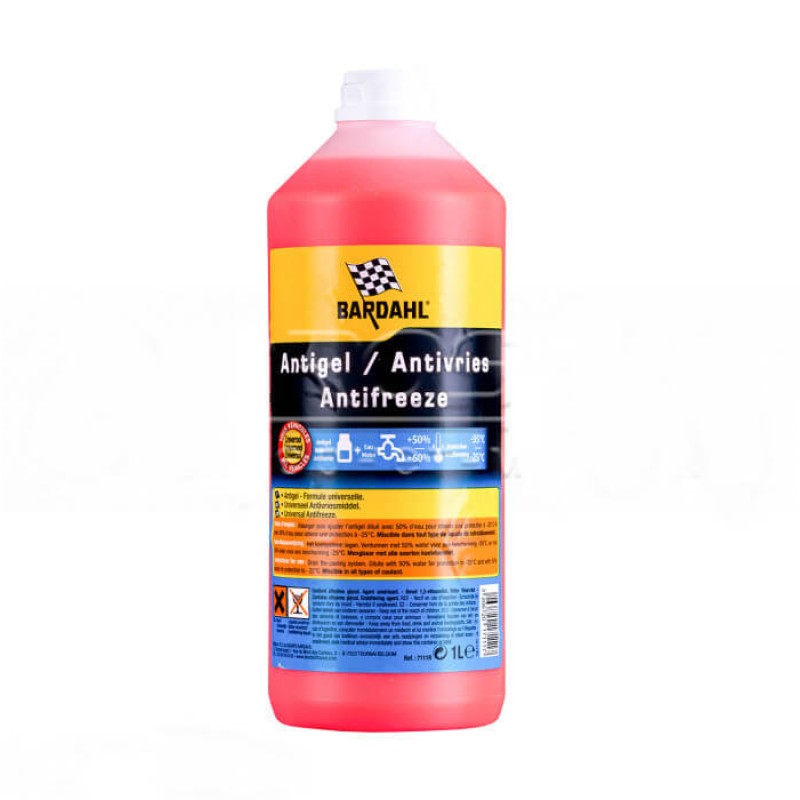 Конц. Антифриза G12+ BARDAHL RED ANTIFREEZE - ANTIGEL ROUGE червоний 1л.