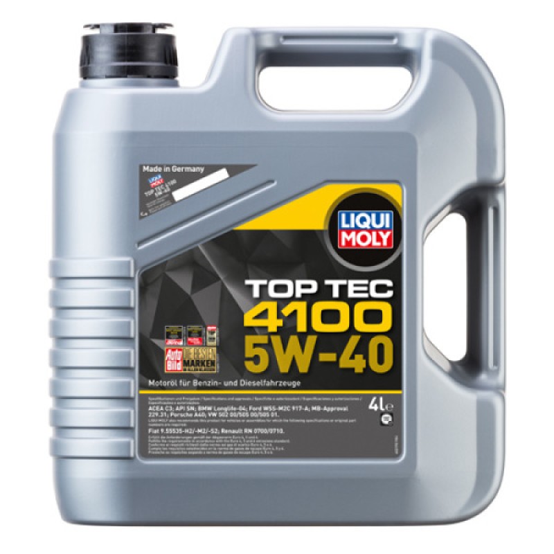 Синтетична моторна олива - Liqui Moly Top Tec 4100 SAE 5W-40 4л. Безкоштовна доставка.