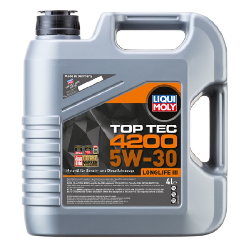 Синтетична моторна олива - Liqui Moly Top Tec 4200 SAE 5W-30   4л. Безкоштовна доставка.